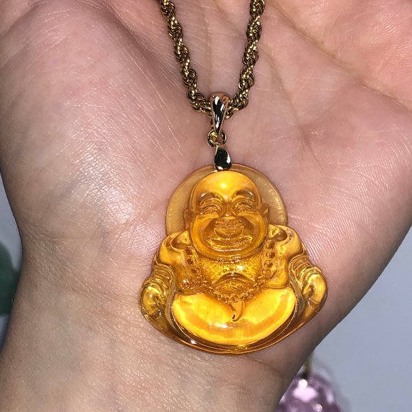 COPY - Yellow lucky Buddha necklace - Picture 1 of 8